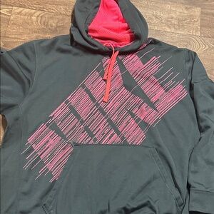 Nike Women's Black and Pink Hoodie